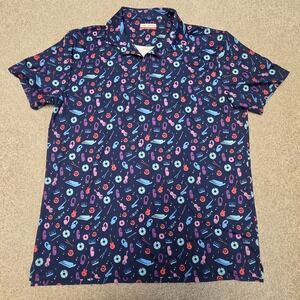 Fore Fathers Polo Shirt Men's‎ L Golf Performance Short Sleeve 'Jamming Out'
